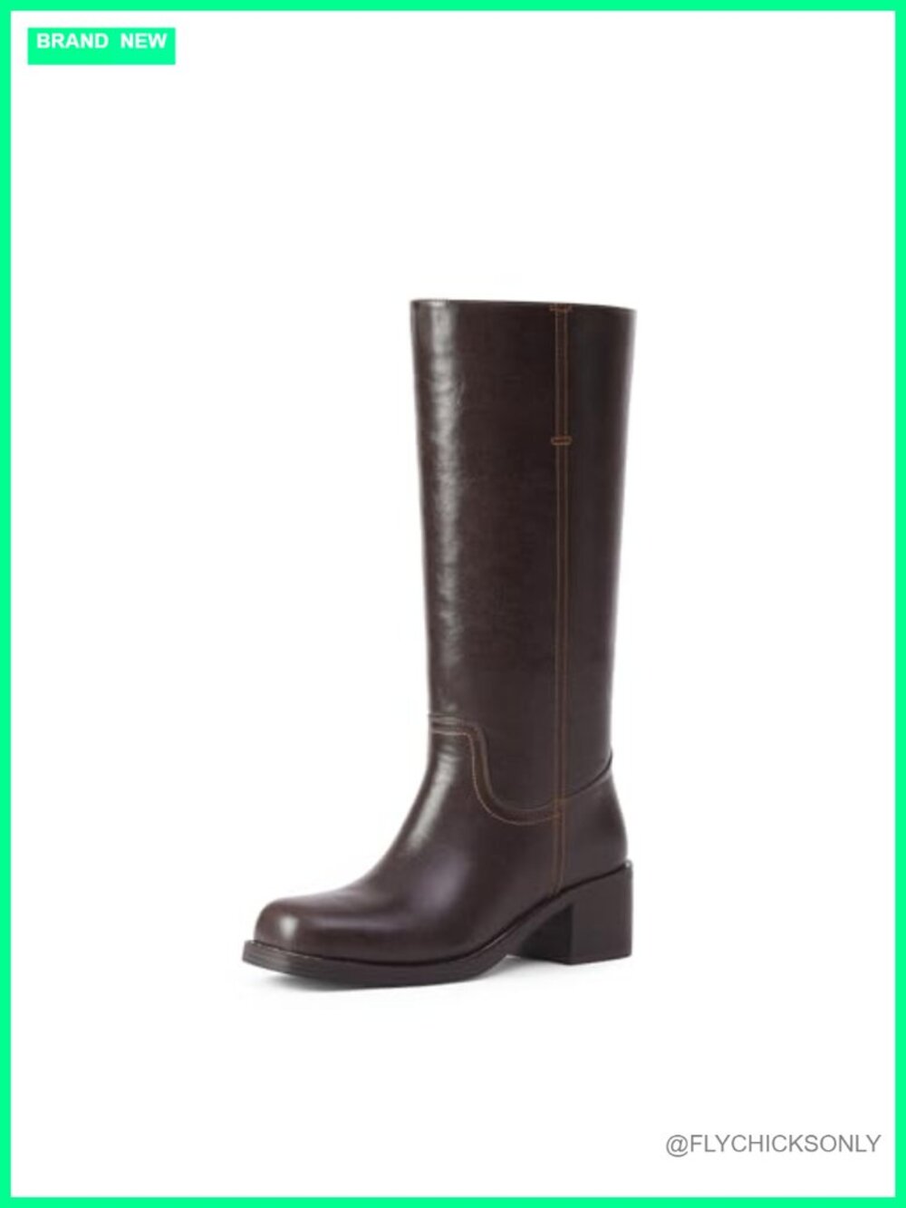 Mid Calf Boots Women Faux Leather Chunky Block Low Heel Square Toe Comfortable